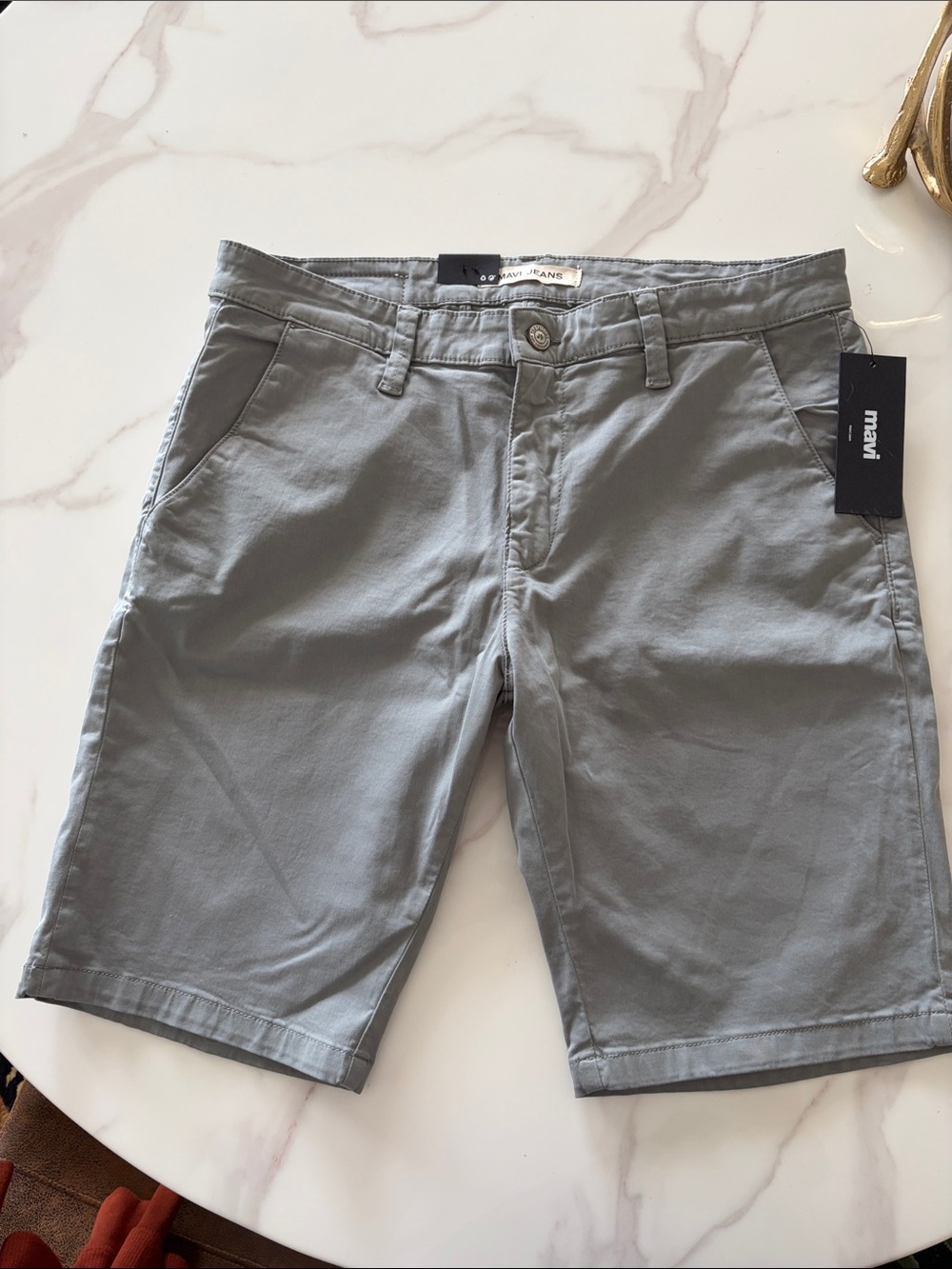 Men’s Mavi Jacob Stretch Twill Chino Shorts Gray Shark Skin Size 35 NWT